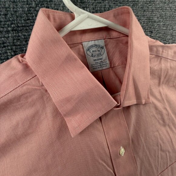 Brooks Brothers Cotton Striped Spread Pink Regent Stretch Non-Iron 16.5 36 Shirt - Picture 9 of 15